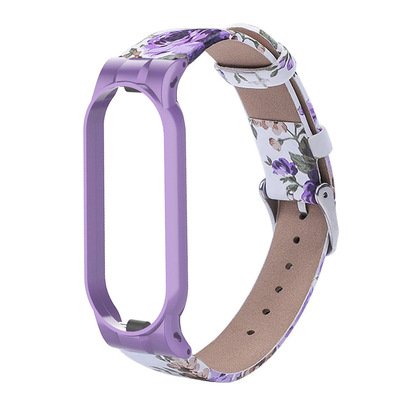 Microsonic Xiaomi Mi Band 6 Flowers Wrist Strap Kordon Lila