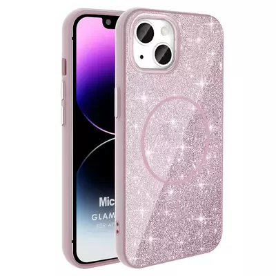 Microsonic Apple iPhone 13 Kılıf GlamGrip Luxe Pembe