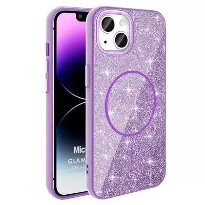 Microsonic Apple iPhone 13 Kılıf GlamGrip Luxe Lila