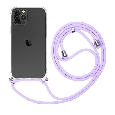 Microsonic Apple iPhone 13 Pro Kılıf Neck Lanyard Lila