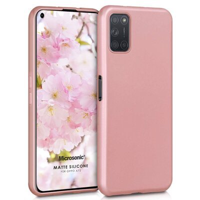 Microsonic Oppo A72 Kılıf Matte Silicone Rose Gold