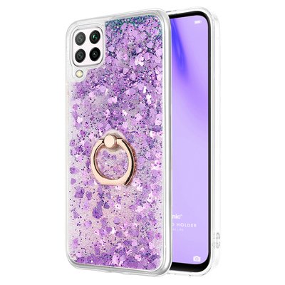 Microsonic Huawei P40 Lite Kılıf Glitter Liquid Holder Mor