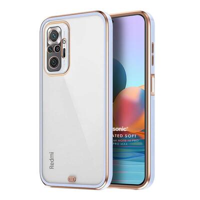 Microsonic Xiaomi Redmi Note 10 Pro Kılıf Laser Plated Soft Lila