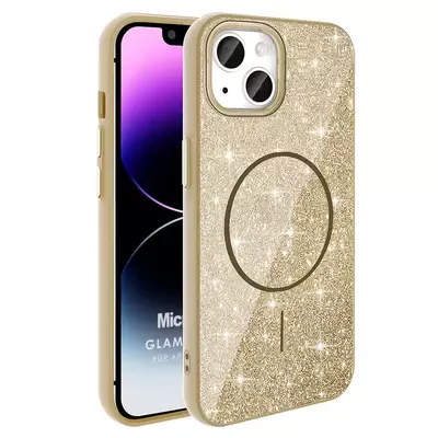 Microsonic Apple iPhone 13 Kılıf GlamGrip Luxe Gold
