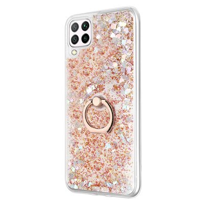 Microsonic Huawei P40 Lite Kılıf Glitter Liquid Holder Gold