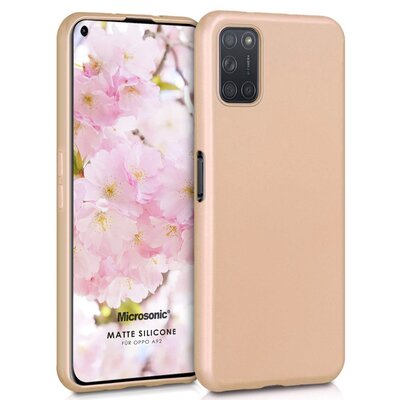 Microsonic Oppo A92 Kılıf Matte Silicone Gold