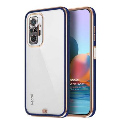 Microsonic Xiaomi Redmi Note 10 Pro Kılıf Laser Plated Soft Lacivert