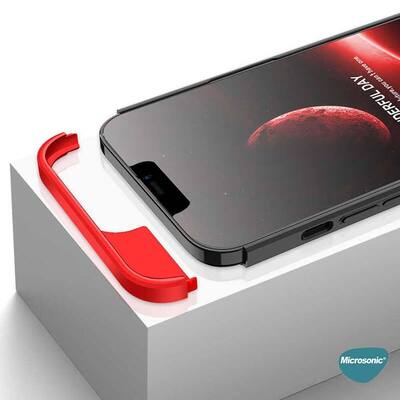 Microsonic Apple iPhone 13 Pro Kılıf Double Dip 360 Protective AYS Siyah Mavi