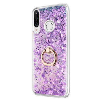 Microsonic Huawei P30 Lite Kılıf Glitter Liquid Holder Mor