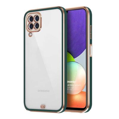 Microsonic Samsung Galaxy A22 4G Kılıf Laser Plated Soft Koyu Yeşil