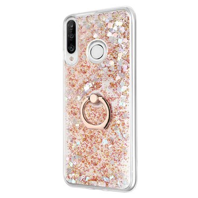 Microsonic Huawei P30 Lite Kılıf Glitter Liquid Holder Gold