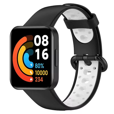 Microsonic Xiaomi Poco Watch Rainbow Band Kordon Siyah Beyaz