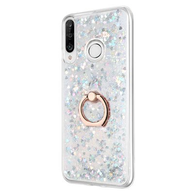 Microsonic Huawei P30 Lite Kılıf Glitter Liquid Holder Gümüş