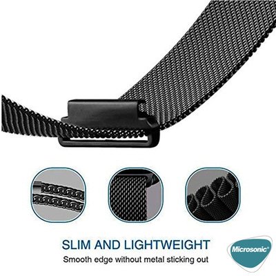 Microsonic Samsung Galaxy Watch 42mm Milanese Loop Kordon Siyah