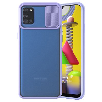 Microsonic Samsung Galaxy A31 Kılıf Slide Camera Lens Protection Lila