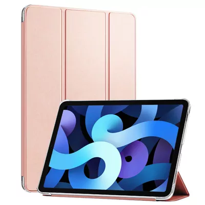 Microsonic Apple iPad Air 13 2025 Kılıf (A3268-A3269) Slim Translucent Back Smart Cover Rose Gold