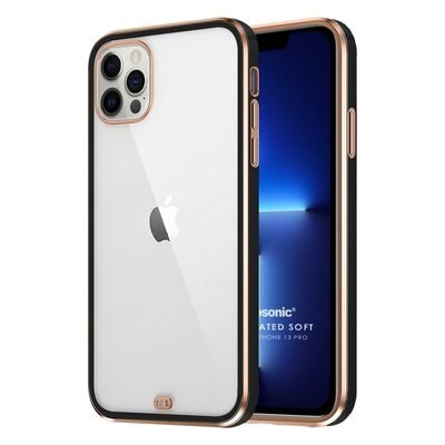 Microsonic Apple iPhone 13 Pro Kılıf Laser Plated Soft Siyah