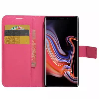 Microsonic Cüzdanlı Deri Samsung Galaxy Note 9 Kılıf Pembe