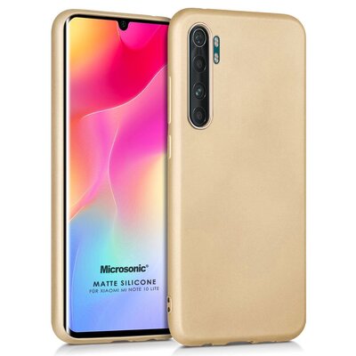 Microsonic Xiaomi Mi Note 10 Lite Kılıf Matte Silicone Gold