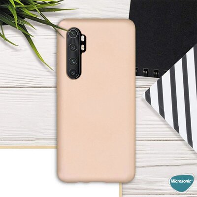 Microsonic Xiaomi Mi Note 10 Lite Kılıf Matte Silicone Gold