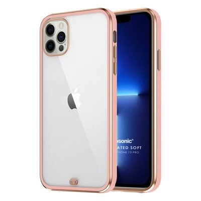 Microsonic Apple iPhone 13 Pro Kılıf Laser Plated Soft Pembe