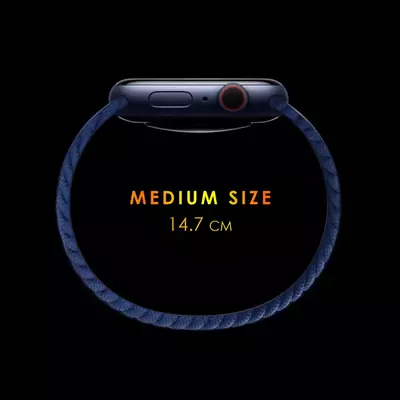 Microsonic Apple Watch Series 9 45mm Kordon, (Medium Size, 147mm) Braided Solo Loop Band Lila