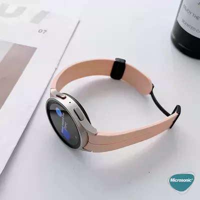 Microsonic Samsung Galaxy Watch FE Kordon Ribbon Line Sarı