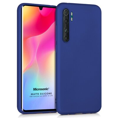 Microsonic Xiaomi Mi Note 10 Lite Kılıf Matte Silicone Lacivert