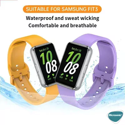 Microsonic Samsung Galaxy Fit 3 Kordon Silicone Sport Band Siyah