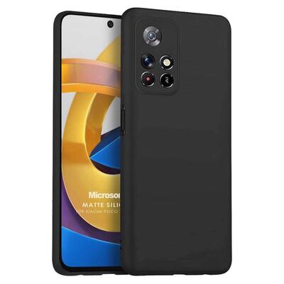 Microsonic Xiaomi Poco M4 Pro Kılıf Matte Silicone Siyah