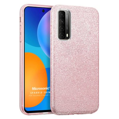 Microsonic Huawei P Smart 2021 Kılıf Sparkle Shiny Rose Gold