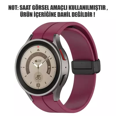 Microsonic Samsung Galaxy Watch FE Kordon Ribbon Line Bordo