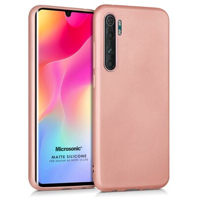 Microsonic Xiaomi Mi Note 10 Lite Kılıf Matte Silicone Rose Gold