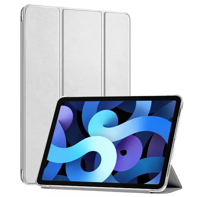 Microsonic Apple iPad Air 13 2025 Kılıf (A3268-A3269) Slim Translucent Back Smart Cover Gümüş