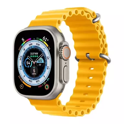 Microsonic Apple Watch Series 8 45mm Kordon Ocean Band Sarı