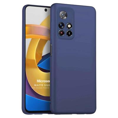 Microsonic Xiaomi Poco M4 Pro Kılıf Matte Silicone Lacivert