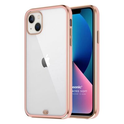 Microsonic Apple iPhone 13 Mini Kılıf Laser Plated Soft Pembe