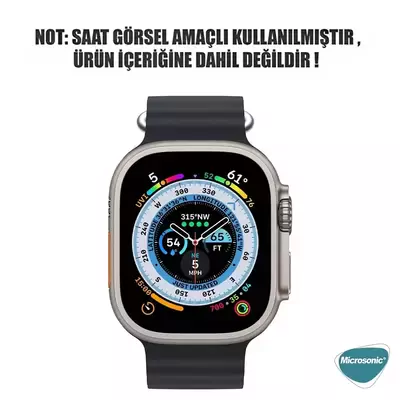 Microsonic Apple Watch Series 8 45mm Kordon Ocean Band Siyah