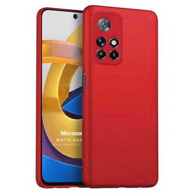 Microsonic Xiaomi Poco M4 Pro Kılıf Matte Silicone Kırmızı