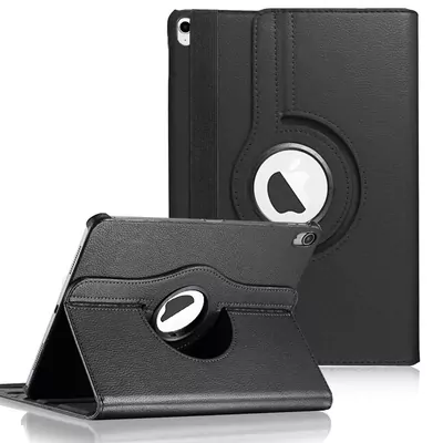 Microsonic Apple iPad Air 13 2025 Kılıf (A3268-A3269) 360 Rotating Stand Deri Siyah