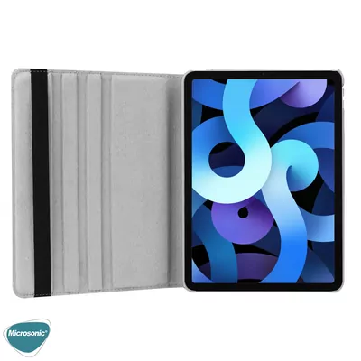Microsonic Apple iPad Air 13 2025 Kılıf (A3268-A3269) 360 Rotating Stand Deri Siyah
