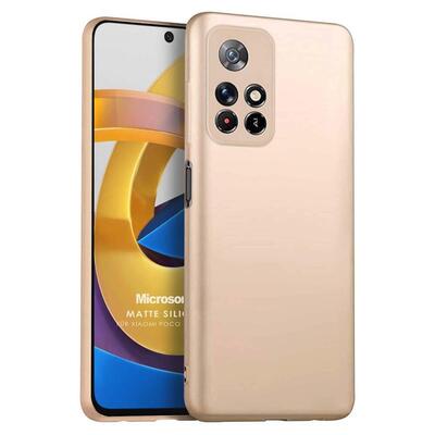 Microsonic Xiaomi Poco M4 Pro Kılıf Matte Silicone Gold