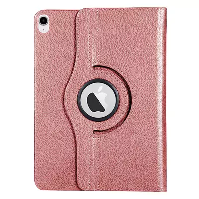 Microsonic Apple iPad Air 13 2025 Kılıf (A3268-A3269) 360 Rotating Stand Deri Rose Gold