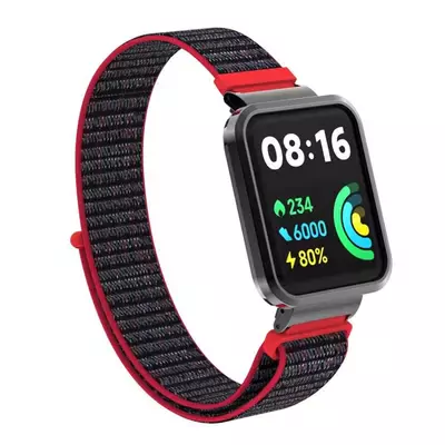 Microsonic Xiaomi Poco Watch Hasırlı Kordon Woven Sport Loop Koyu Pembe