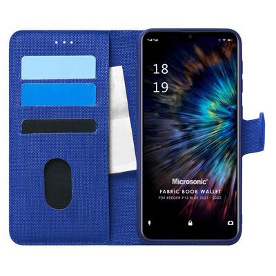 Microsonic Reeder P13 Blue 2022 Kılıf Fabric Book Wallet Lacivert