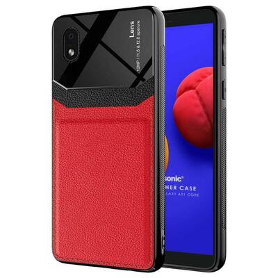 Microsonic Samsung Galaxy A01 Core Kılıf Uniq Leather Kırmızı