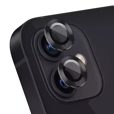 Microsonic Apple iPhone 12 Mini Tekli Kamera Lens Koruma Camı Siyah