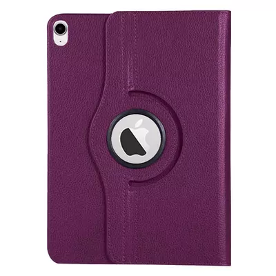 Microsonic Apple iPad Air 13 2025 Kılıf (A3268-A3269) 360 Rotating Stand Deri Mor