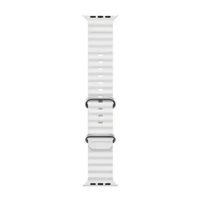 Microsonic Apple Watch Series 8 45mm Kordon Ocean Band Beyaz