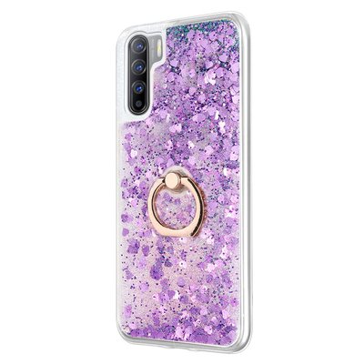 Microsonic Oppo Reno 3 Kılıf Glitter Liquid Holder Mor